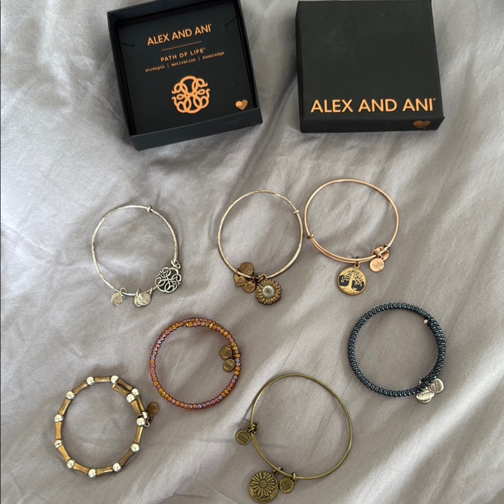 Alex and Ani Gold and Silver Expandable Bracelets